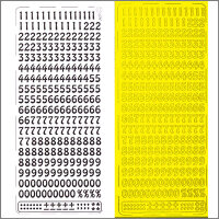 Sticker Zahlen 9mm gelb