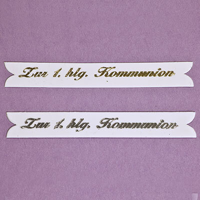 Spruchband "Zur 1.hlg. Kommunion" gold