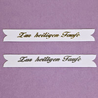 Spruchband "Zur heiligen Taufe" gold