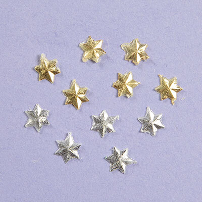 Kerzenverzierung Sterne 10mm gold - 16 St.