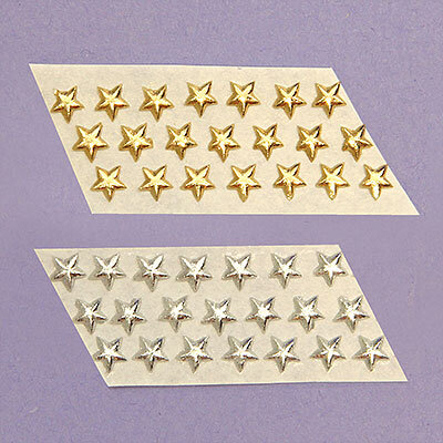Kerzenverzierung Sterne 6mm gold - 21 St.