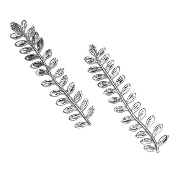 Wachsmotiv Myrtenzweig silber 53x12mm 2 St.