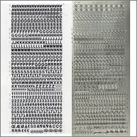 Sticker Buchstaben u. Zahlen 5mm silber