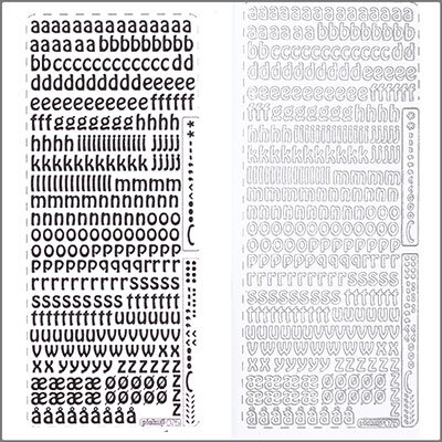 Sticker Kleinbuchstaben 9mm weiß