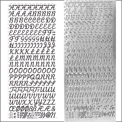Sticker Schreibschrift groß 10mm silber