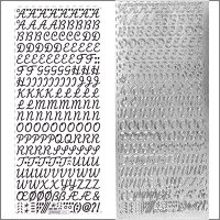 Sticker Schreibschrift groß 10mm silber