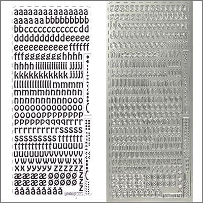 Sticker Kleinbuchstaben 9mm silber