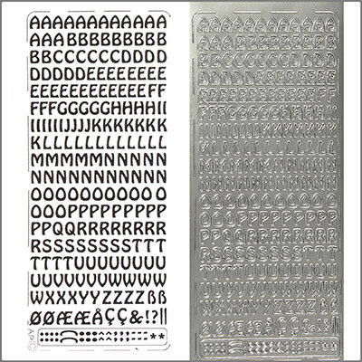 Sticker Großbuchstaben 9mm silber