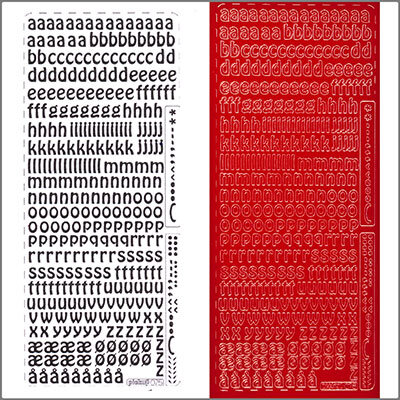 Sticker Kleinbuchstaben 9mm rot
