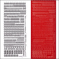 Sticker Kleinbuchstaben 9mm rot