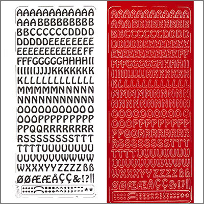 Sticker Großbuchstaben 9mm rot