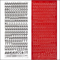 Sticker Großbuchstaben 9mm rot