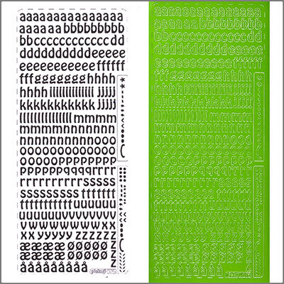 Sticker Kleinbuchstaben 9mm grün