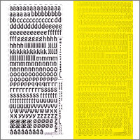 Sticker Kleinbuchstaben 9mm gelb