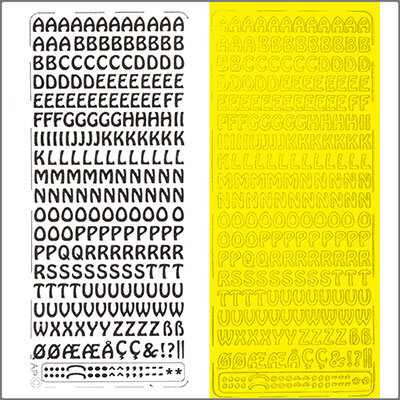 Sticker Großbuchstaben 9mm gelb