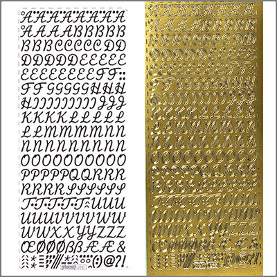 Sticker Schreibschrift groß 10mm gold