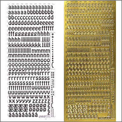 Sticker Kleinbuchstaben 9mm gold