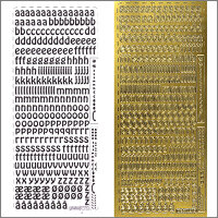 Sticker Kleinbuchstaben 9mm gold