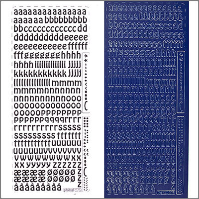 Sticker Kleinbuchstaben 9mm blau