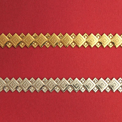 Verzierwachs-Borte Rauten silber 240mm