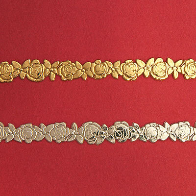 Verzierwachs-Borte Rosen silber 240mm