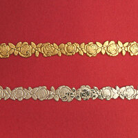 Verzierwachs-Borte Rosen silber 240mm
