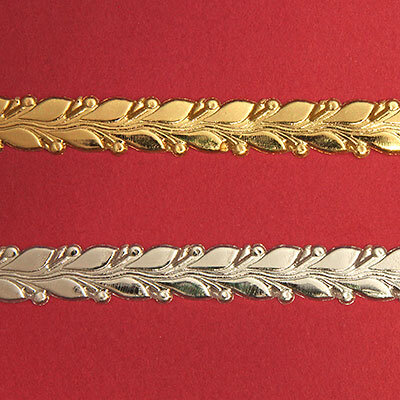 Verzierwachs-Borte Blätter silber 240mm, zum Kerzen gestalten