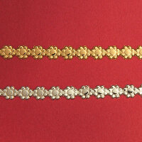Verzierwachs-Borte Blümchen gold 240mm