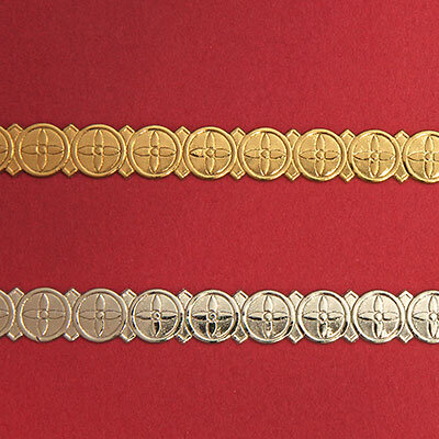 Verzierwachs-Borte Kreis-Ornament gold 240mm