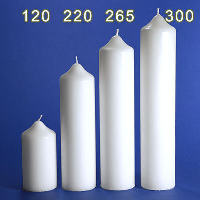 Kerzenrohling - Stumpenkerzen weiß 120/60mm