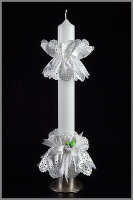 Kerzengarnitur Satin-Rosette und Kerzenröckchen