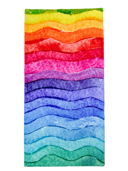 Wachsplatte Wellen Regenbogen 20x10cm, zum Kerzen gestalten