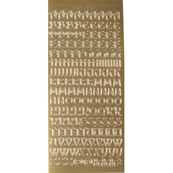 ABC geschwungen Höhe 12 mm gold