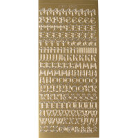 ABC geschwungen Höhe 12 mm gold
