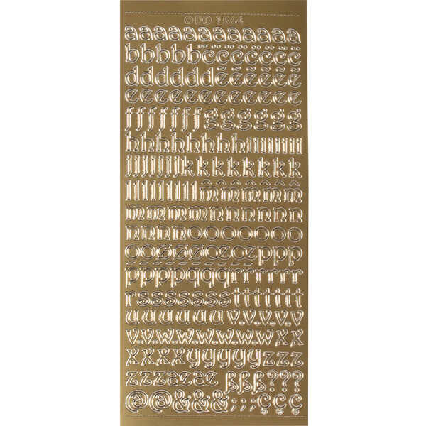 abc geschwungen Höhe 8 mm gold