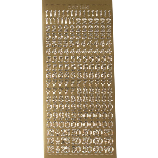 123 geschwungen Höhe 10 mm gold