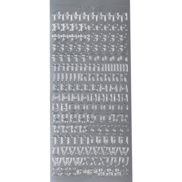 ABC geschwungen Höhe 12 mm silber