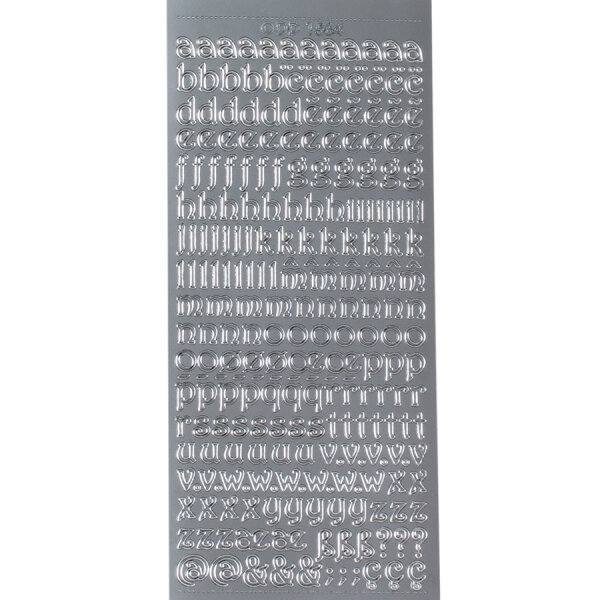 abc geschwungen Höhe 8 mm silber