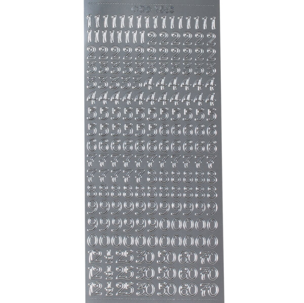 123 geschwungen Höhe 10 mm silber